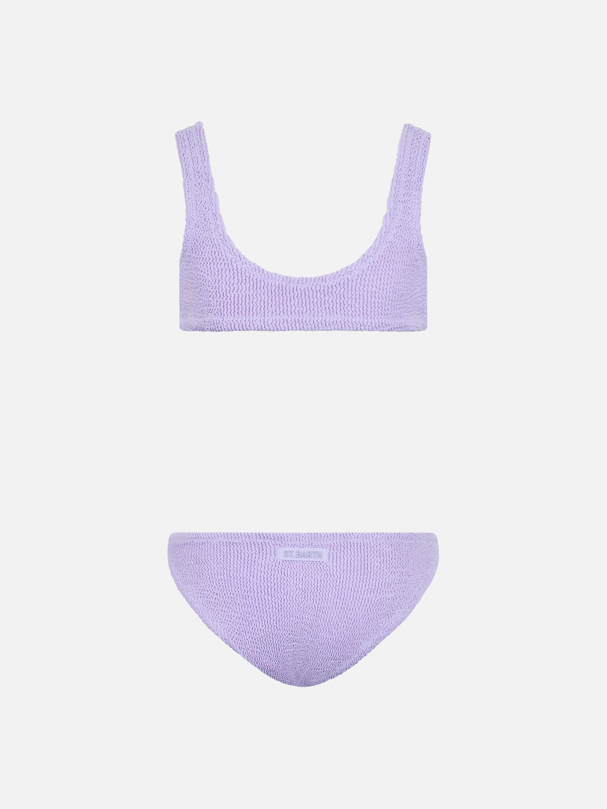 Lilac Crinkle Classic Bralette Bikini Baker Pink