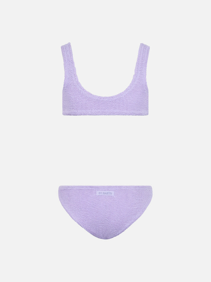 Lilac Crinkle Classic Bralette Bikini Baker Pink