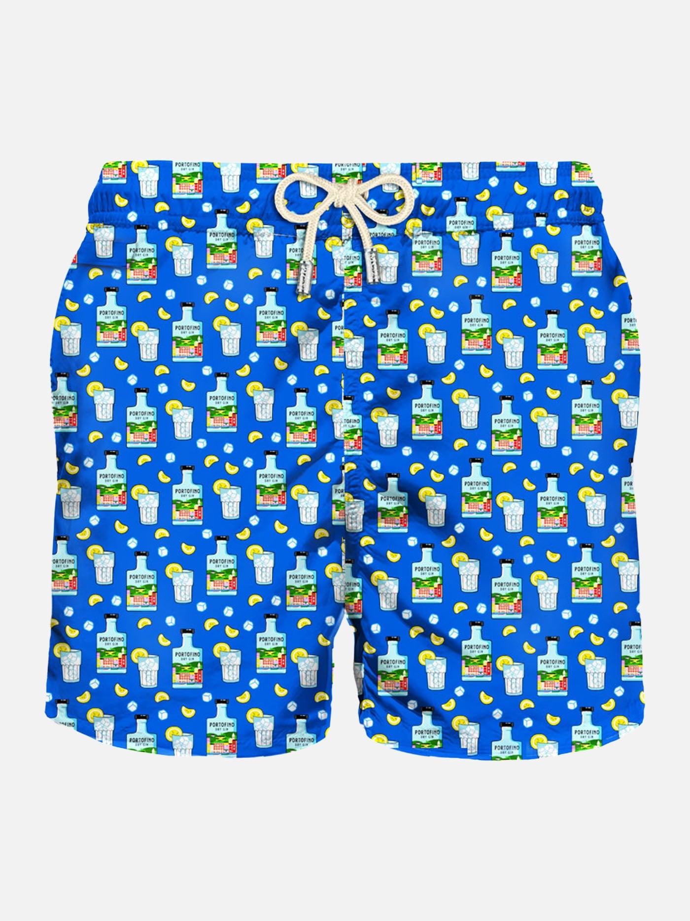 Man Light Fabric Swim Shorts With Gin Print | Portofino Dry Special Edition Swimshort