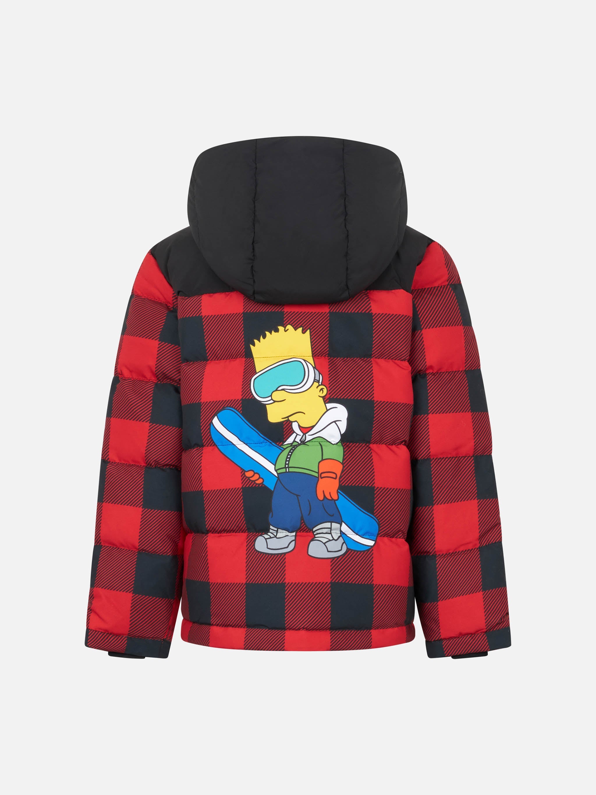 Boy Hooded Down Padded Jacket Baxter With Bart Simpson Print | The Simpsons Special Edition Red