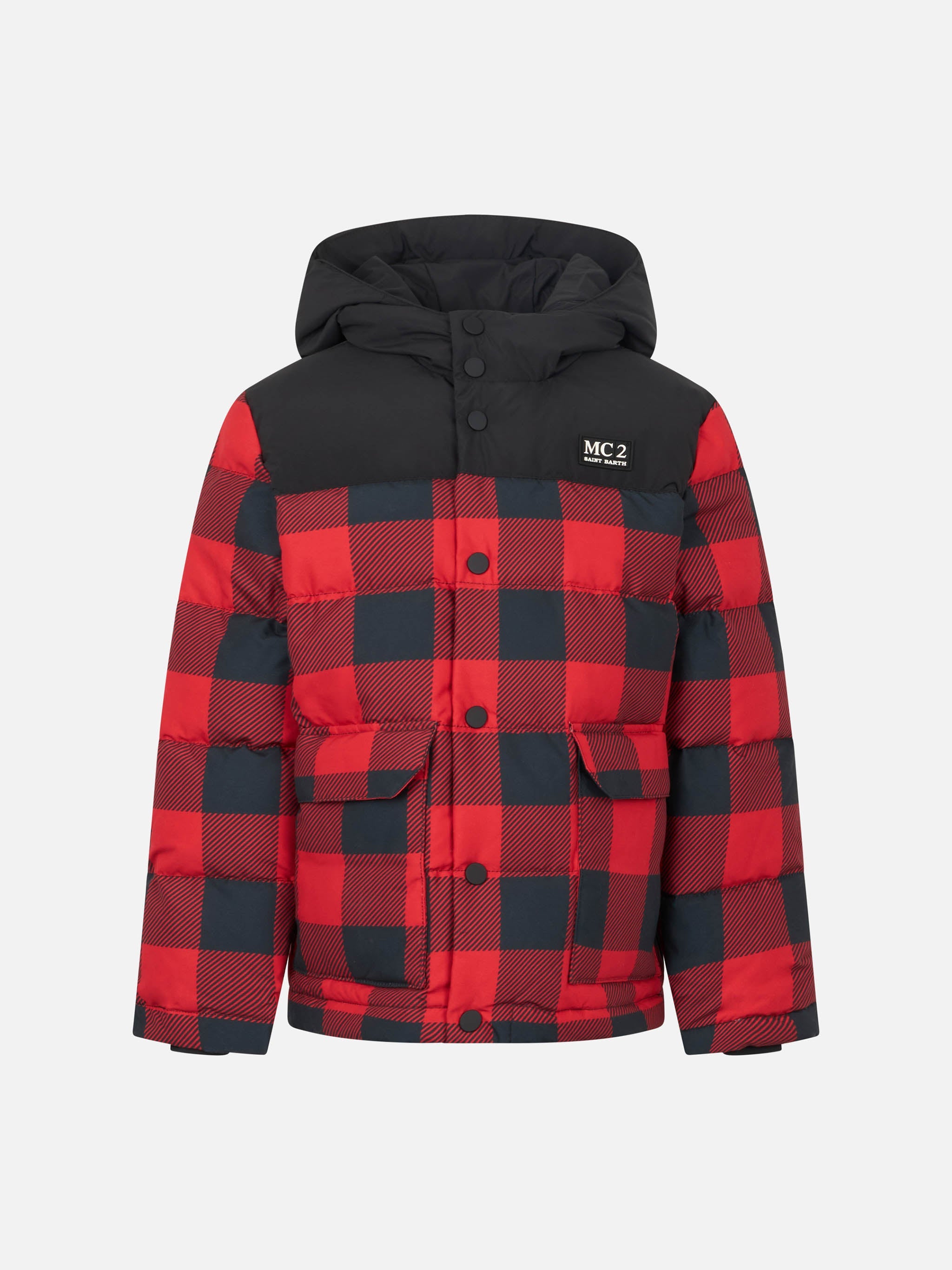 Boy Hooded Down Padded Jacket Baxter With Bart Simpson Print | The Simpsons Special Edition Red