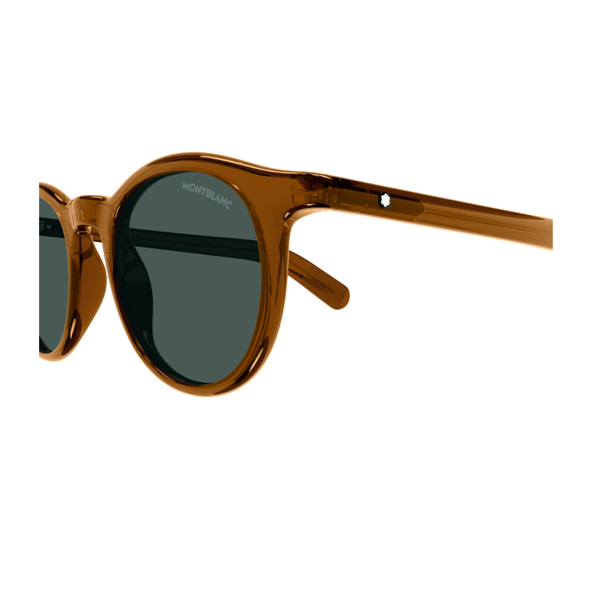 Montblanc MB0353S Linea Snowcap 002 Brown Green Marrone Injected Acetate Occhiali Da Sole