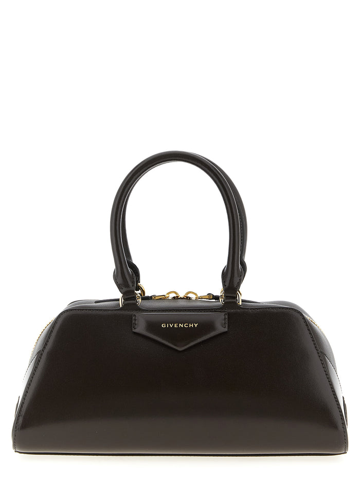 Antigona East-West small handbag Brown Calfskin Leather (bos Taurus) Hand Bags