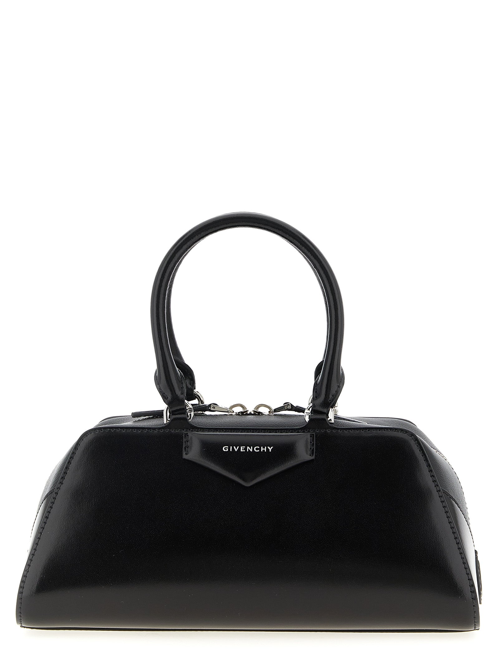Antigona East-West small handbag Black Calfskin Leather (bos Taurus) Hand Bags
