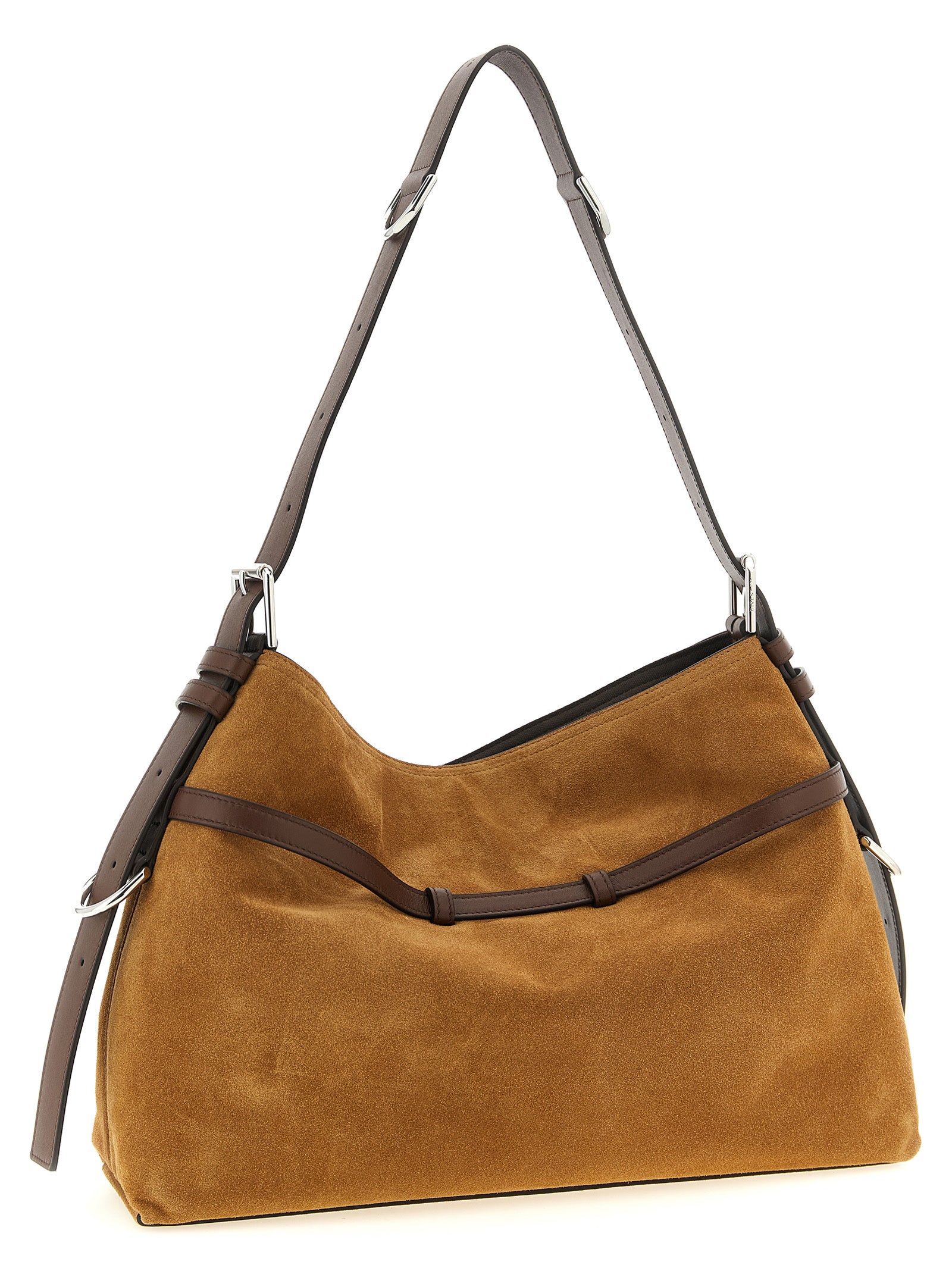 Voyou Medium Shoulder Bag Brown Calfskin Leather