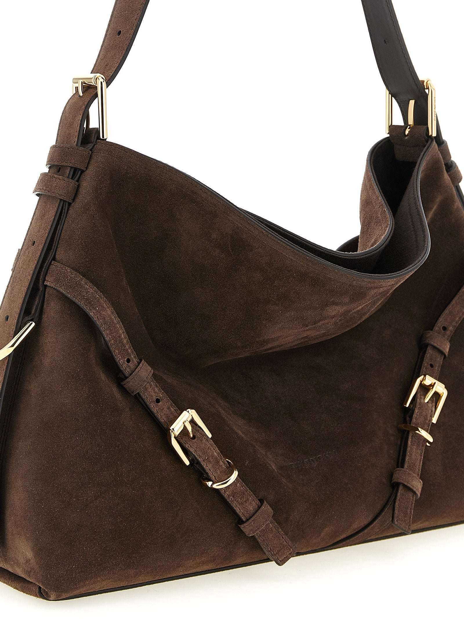 Voyou Medium Shoulder Bag Brown Calfskin Leather