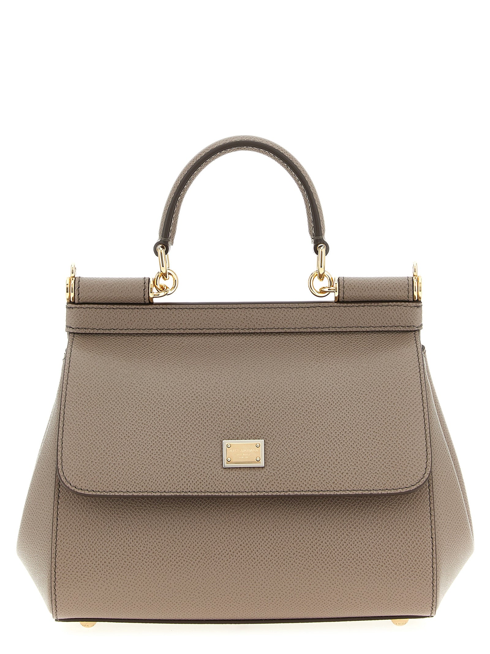 Sicily Medium Handbag Beige Virgin Wool Hand Bags
