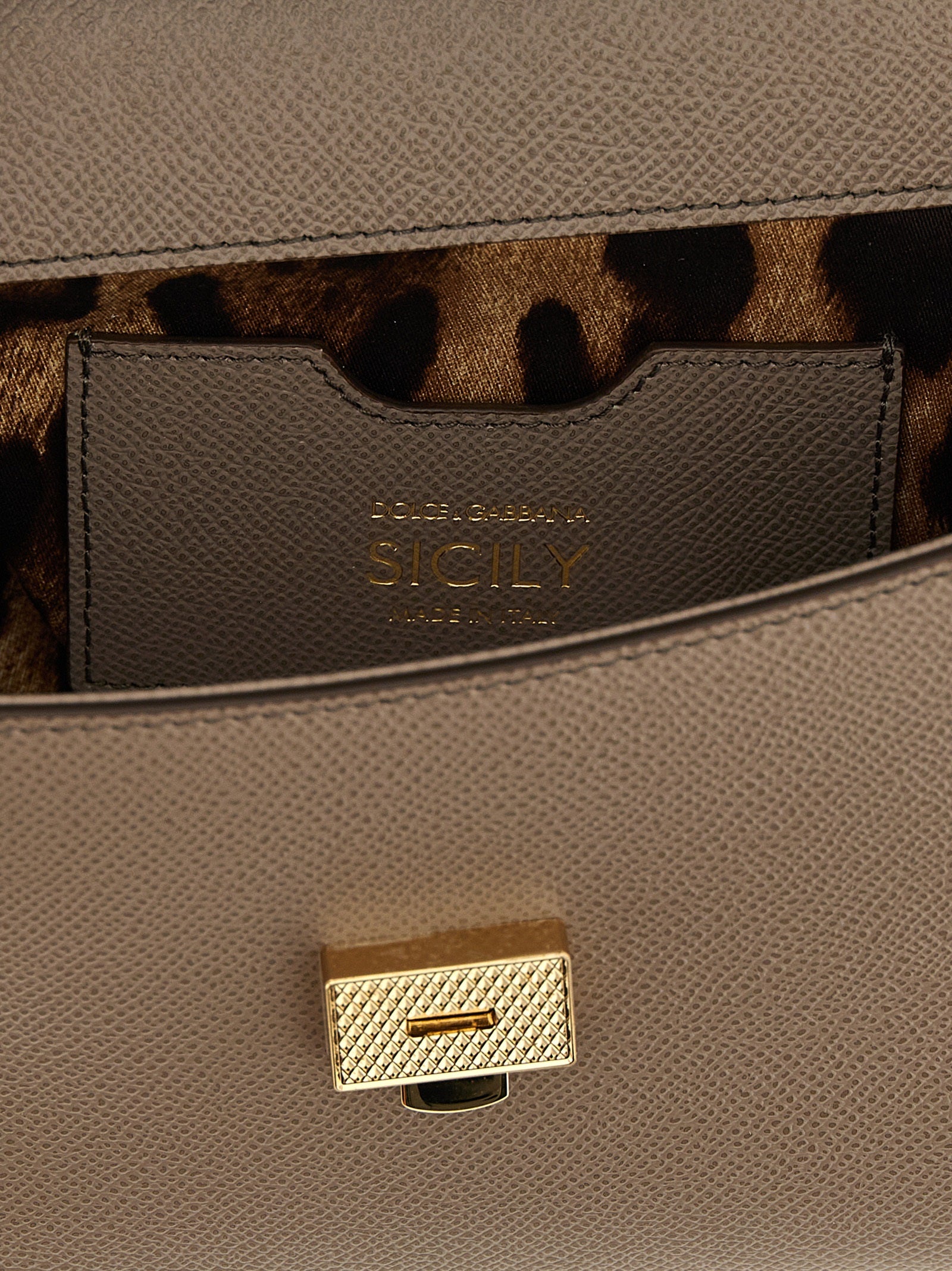Sicily Medium Handbag Beige Virgin Wool Hand Bags