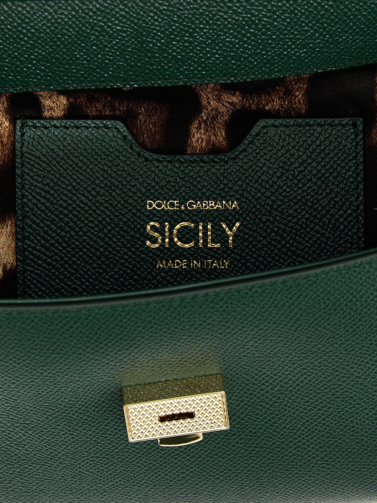 Sicily medium handbag Green Calfskin Leather (bos Taurus) Hand Bags