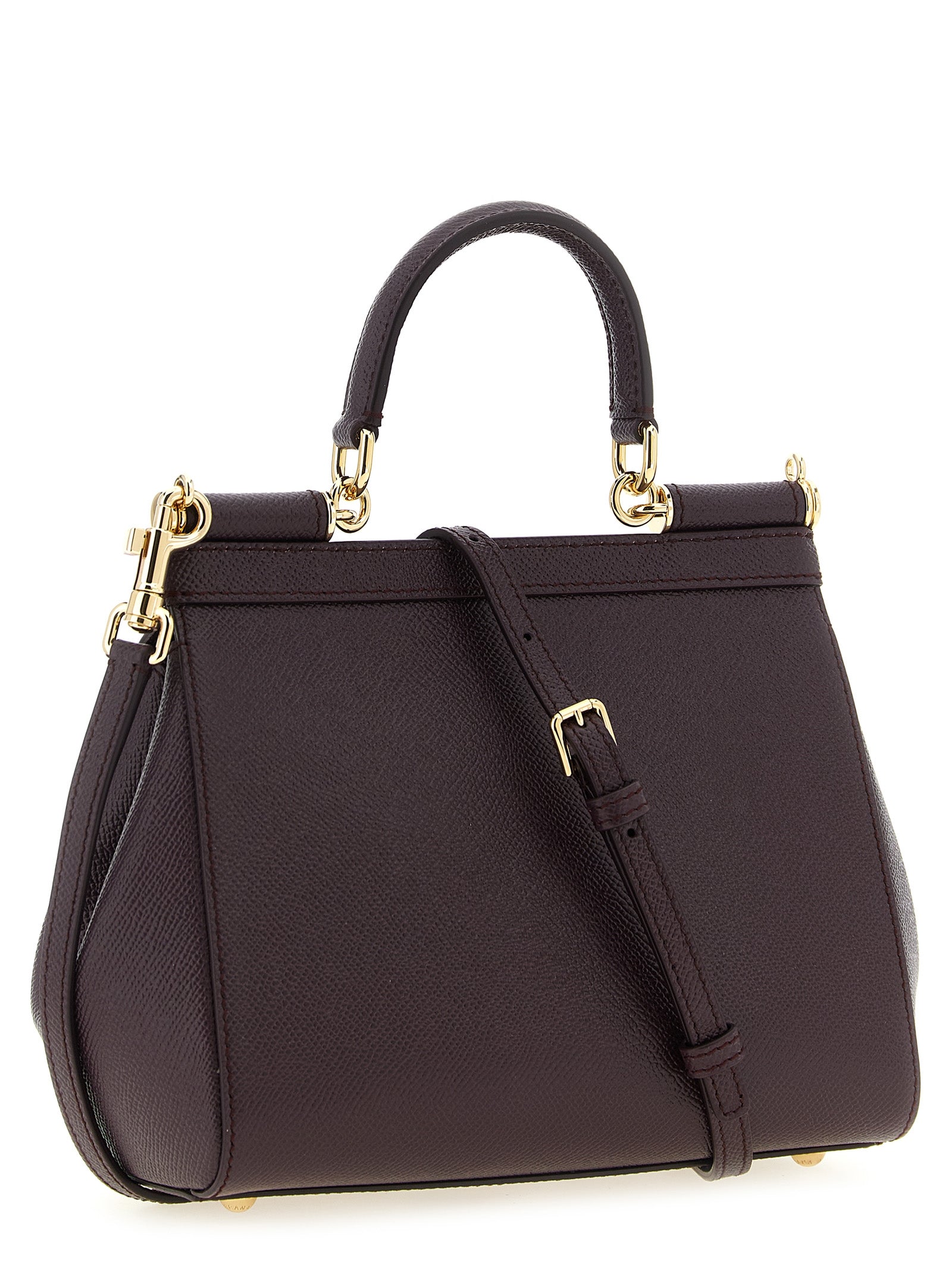 Sicily Medium Handbag Purple Calfskin Leather (bos Taurus) Hand Bags