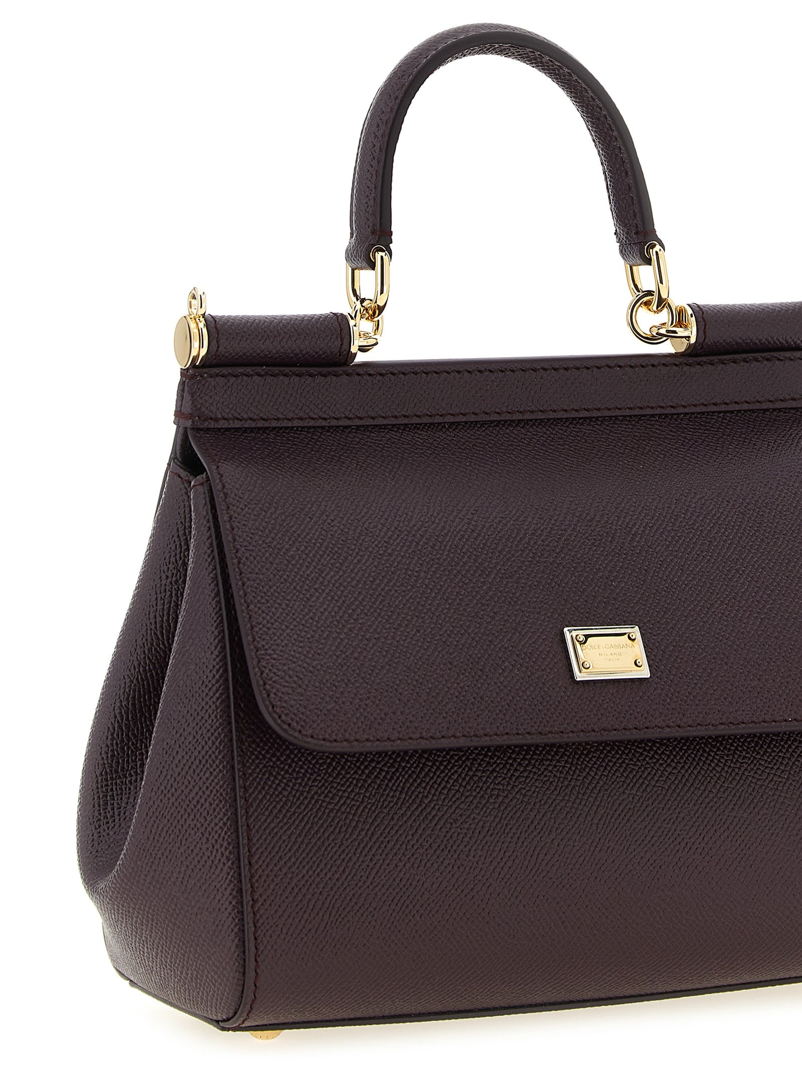 Sicily Medium Handbag Purple Calfskin Leather (bos Taurus) Hand Bags