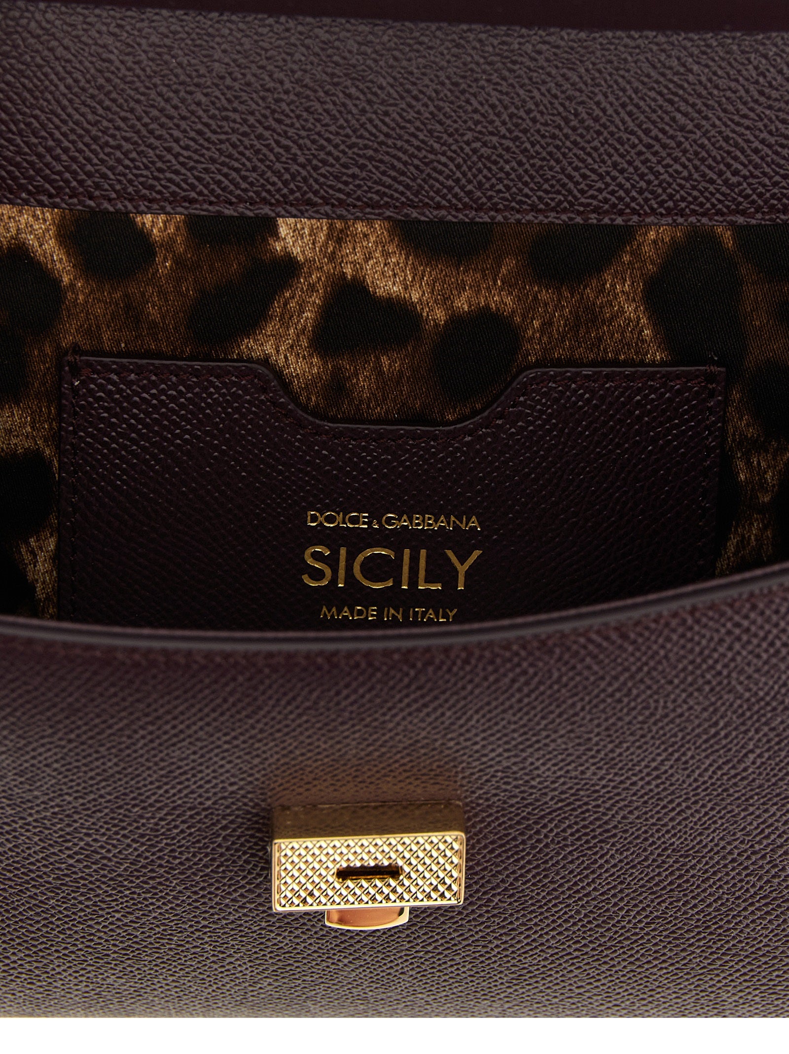 Sicily Medium Handbag Purple Calfskin Leather (bos Taurus) Hand Bags