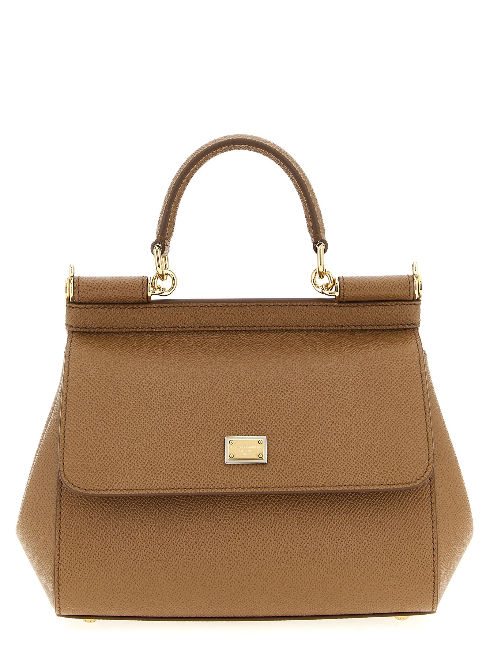 Sicily medium handbag Brown Calfskin Leather (bos Taurus) Hand Bags
