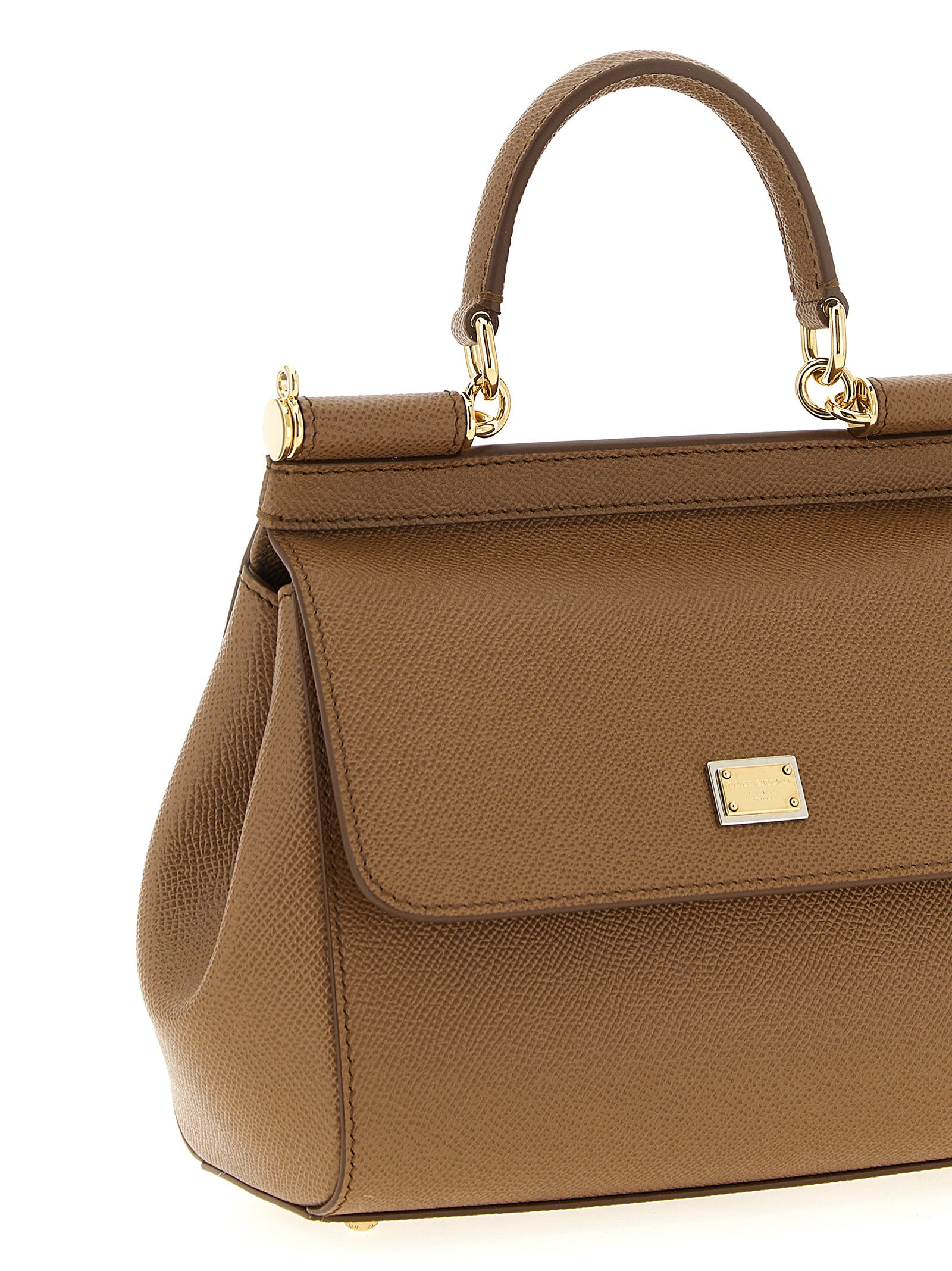 Sicily medium handbag Brown Calfskin Leather (bos Taurus) Hand Bags