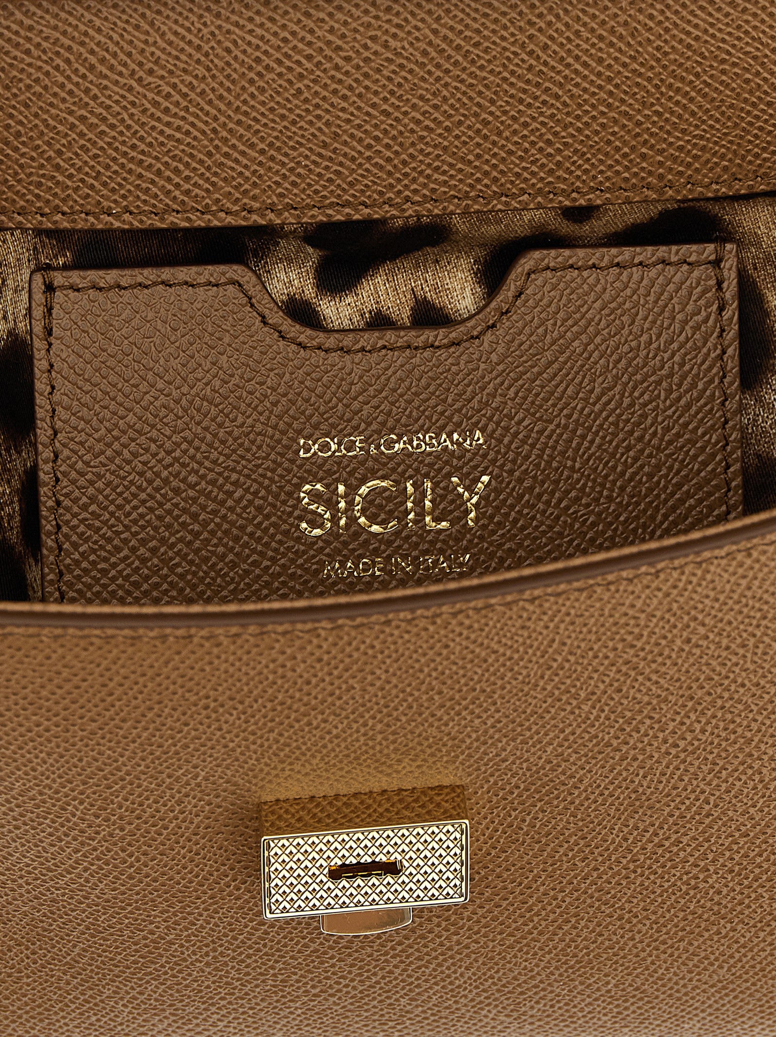 Sicily medium handbag Brown Calfskin Leather (bos Taurus) Hand Bags
