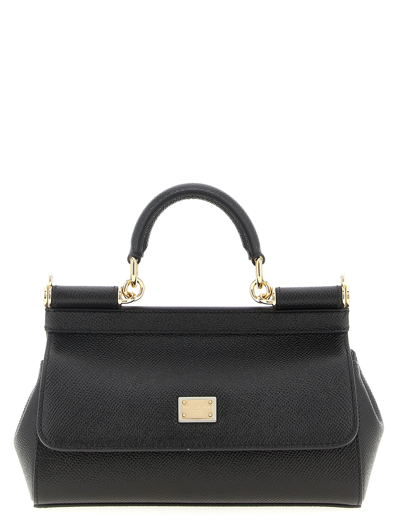 Sicily Small Handbag Black Calfskin Leather (bos Taurus) Hand Bags