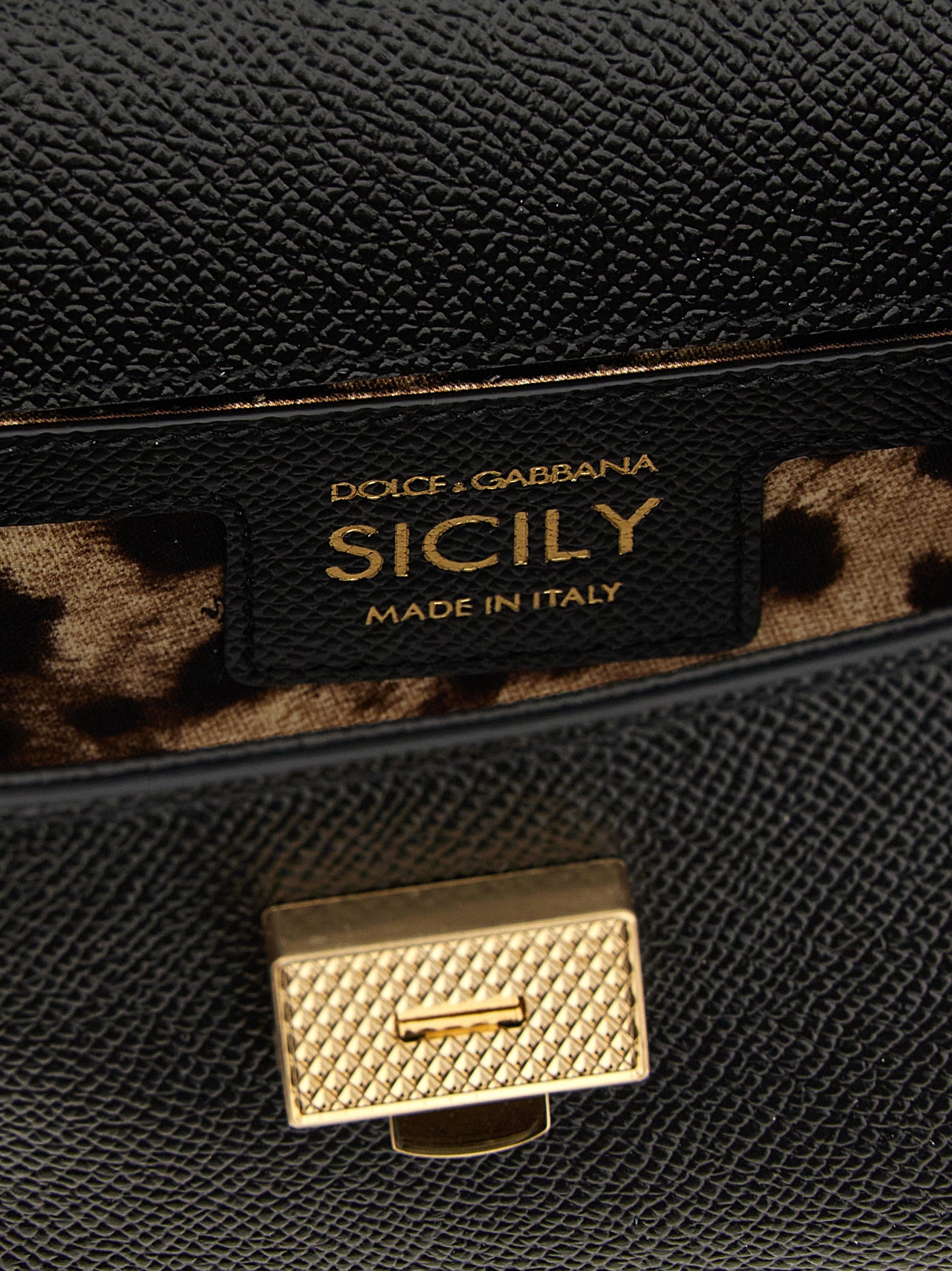 Sicily Small Handbag Black Calfskin Leather (bos Taurus) Hand Bags