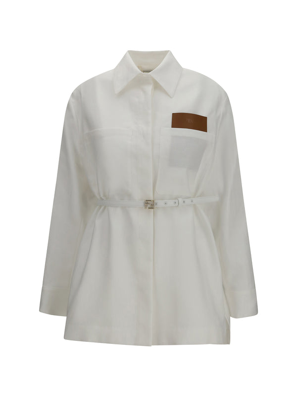 Fendi 71% Linen jacket in white
