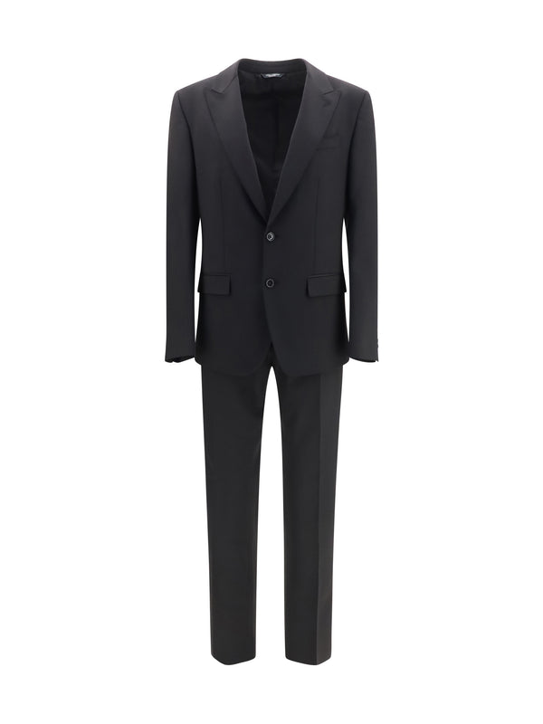 Martini Light Single-Breasted Wool Gabardine Suit Nero Suits
