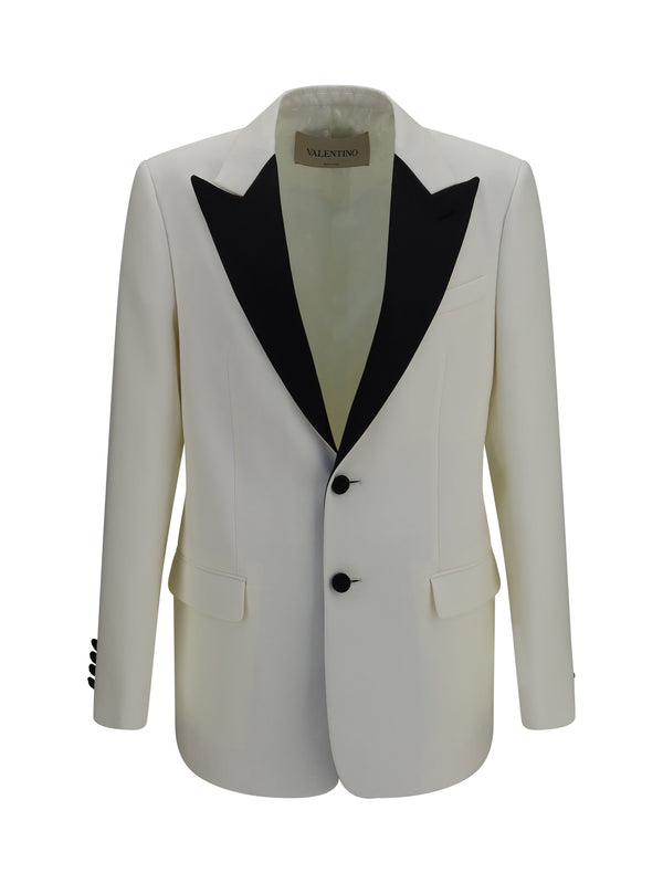 Valentino 100% Merino Wool Ovis Aries blazer in white