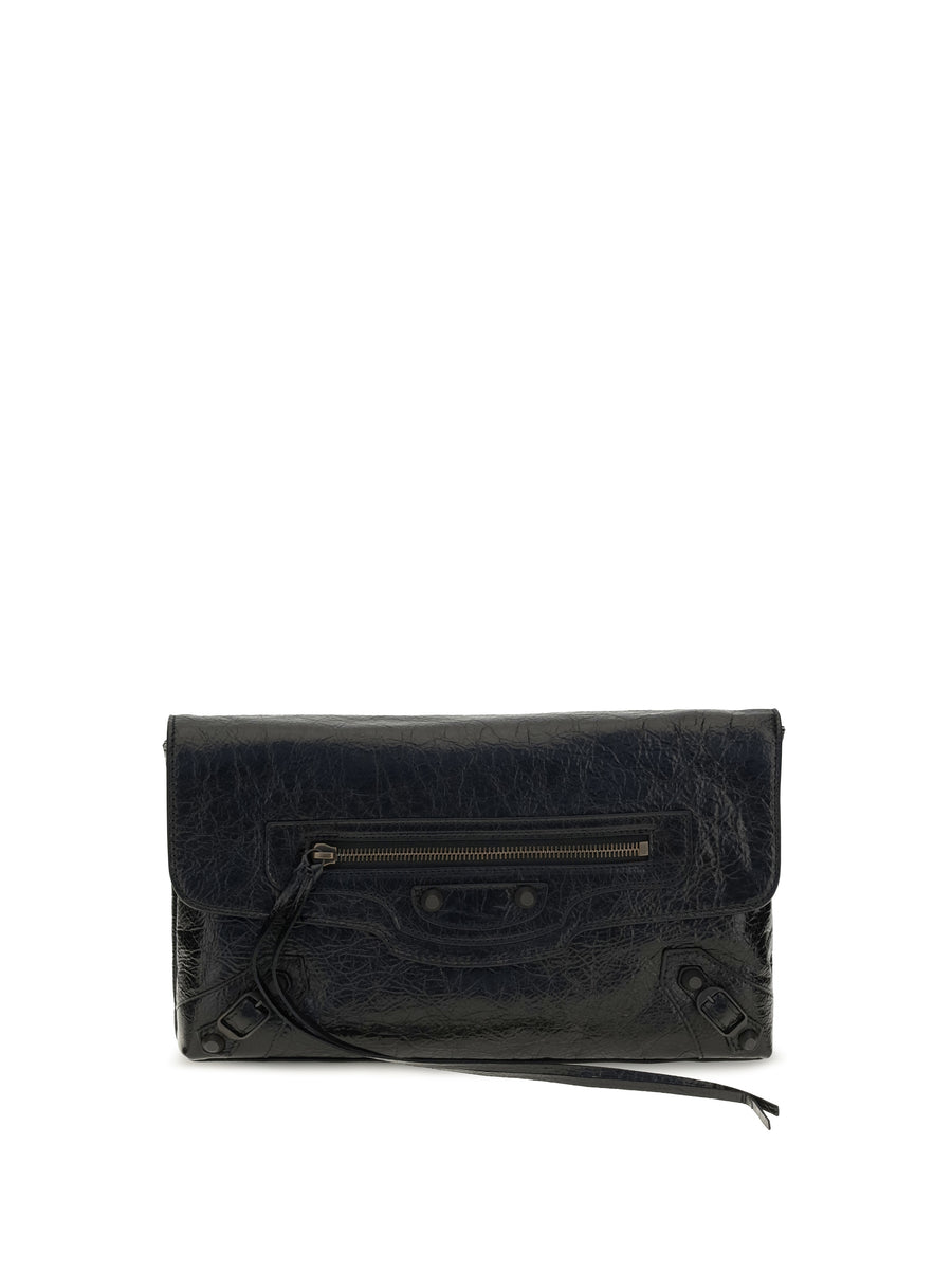 Balenciaga 100% lambskin (Ovis Aries) clutch in black