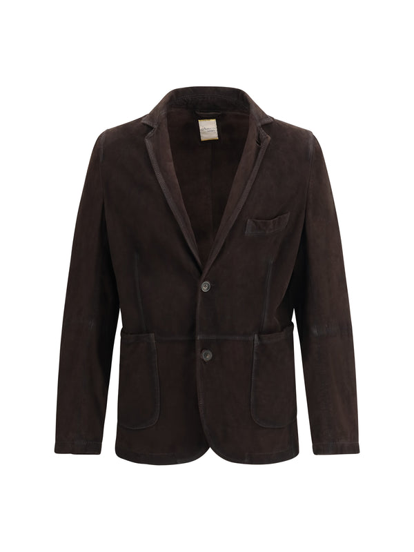 D'Amico 100% Lamb Suede blazer in brown