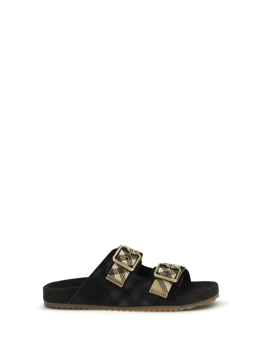 Burberry Upper: 100% calf leather; Sole: 100% rubber sandals in black