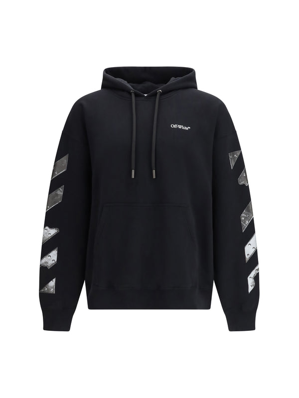 Off-White 100% cotton hoodie in black