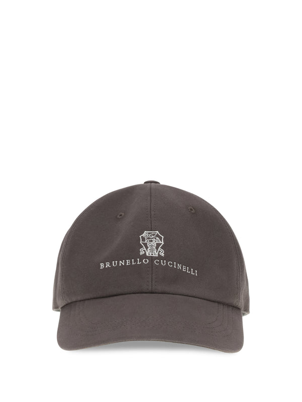 Brunello Cucinelli M252D9850 100% cotton baseball cap in brown