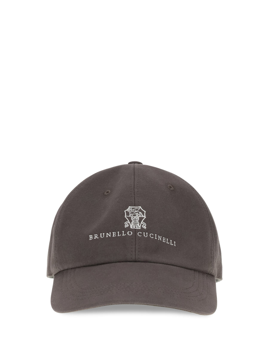 Brunello Cucinelli M252D9850 100% cotton baseball cap in brown