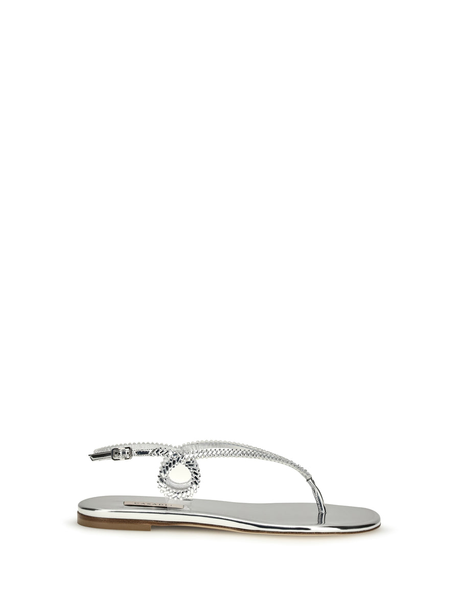 Casadei 100% Calf Leather Bos Taurus sandal in silver