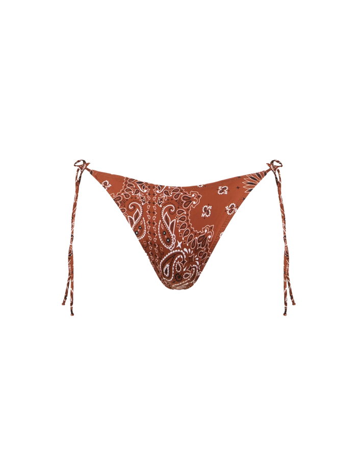Brown Marielle Bandana Print Swim Briefs Bottom
