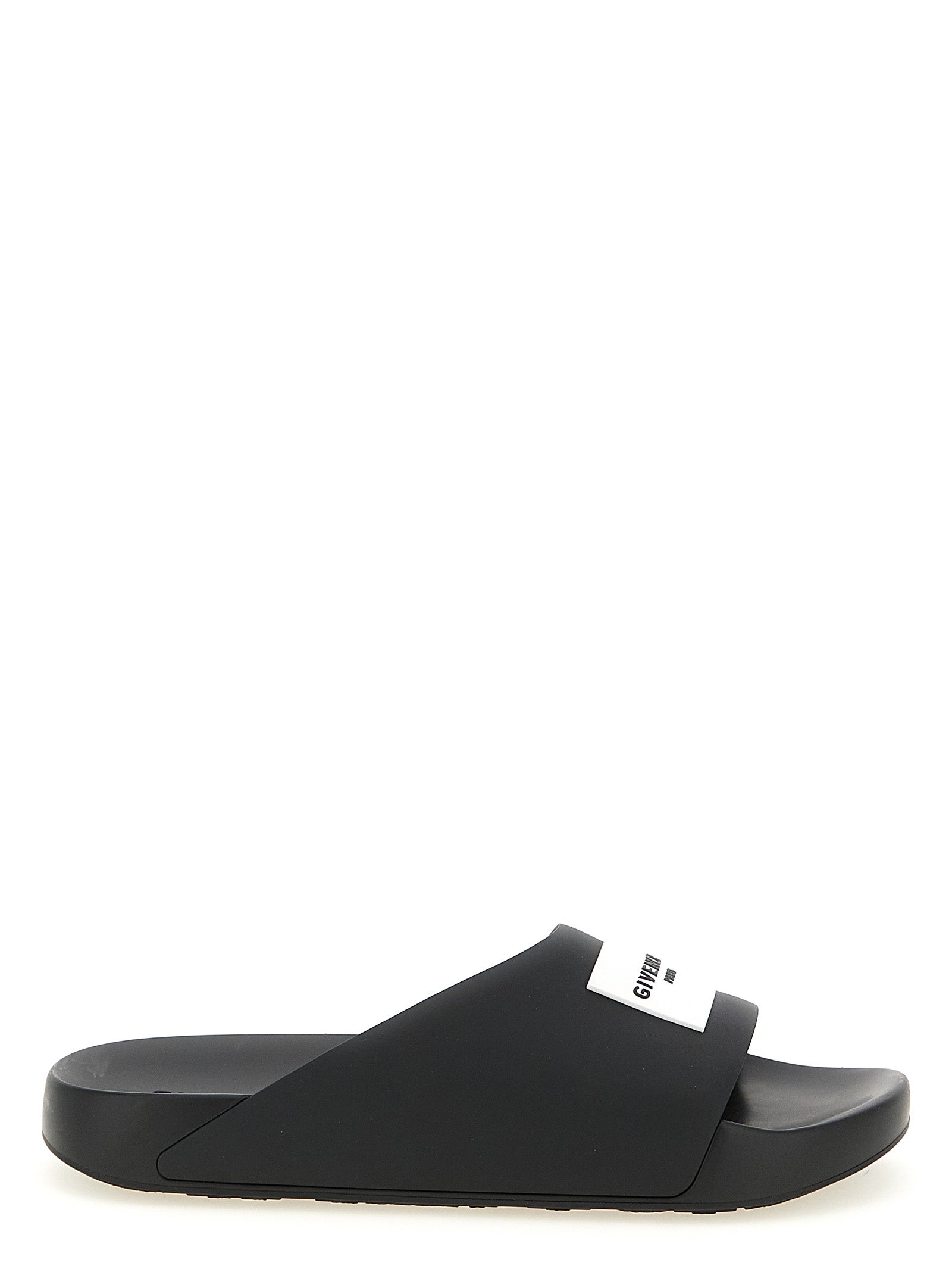 Label mules Black Polyurethane Sandal