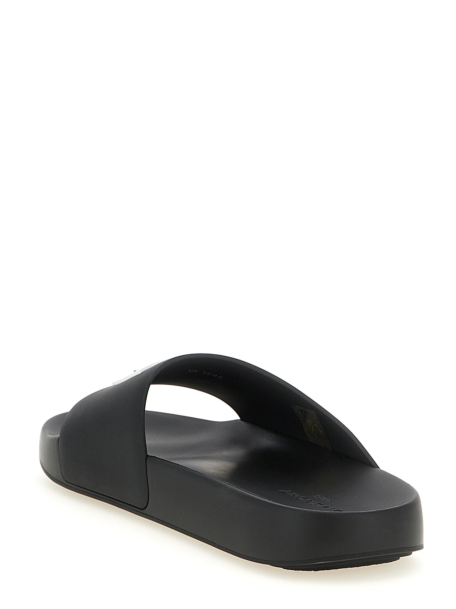 Label mules Black Polyurethane Sandal