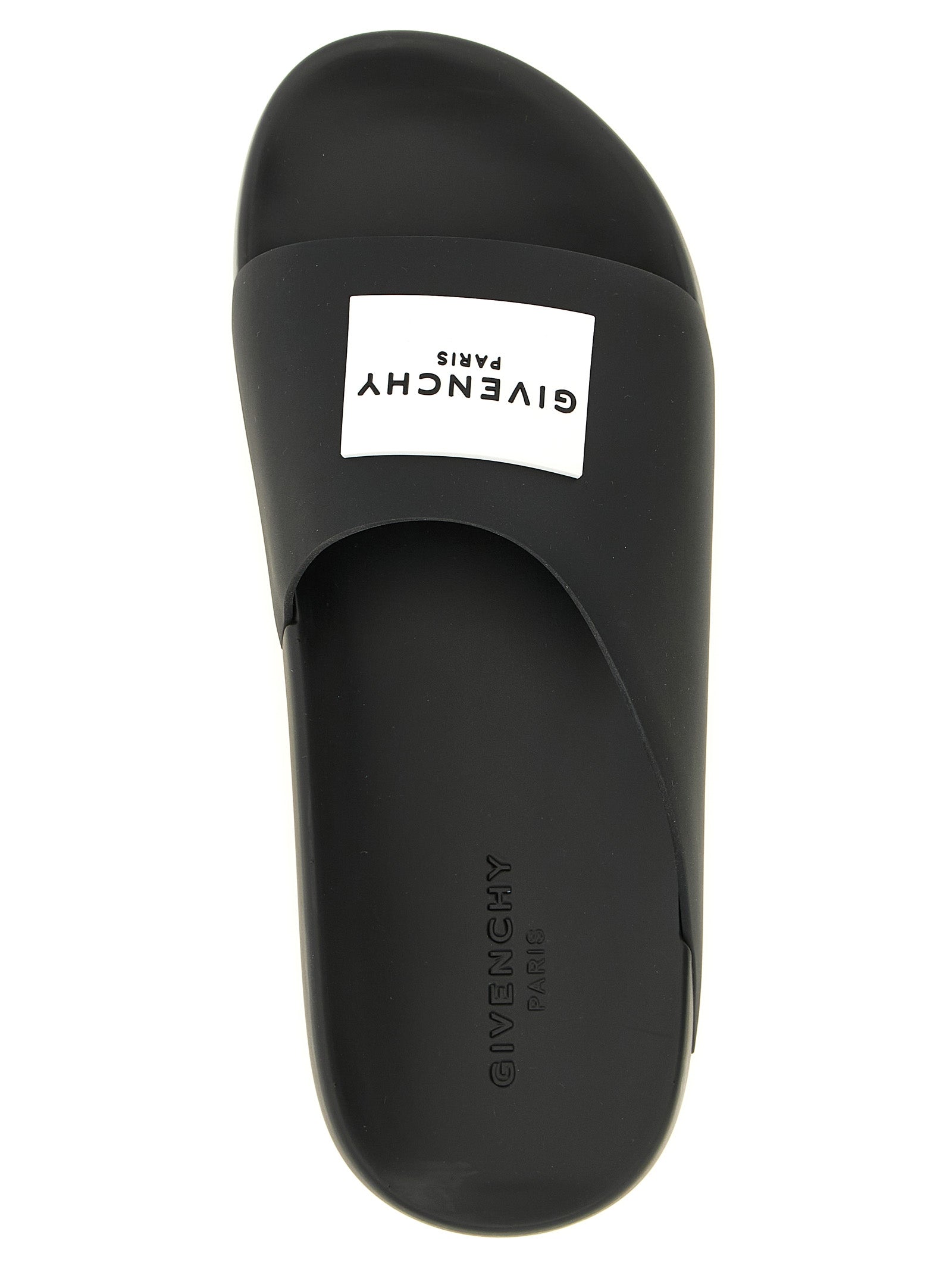 Label mules Black Polyurethane Sandal