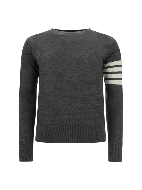 Thom Browne 100% Virgin Wool Fleece (Ovis Aries) sweater in gray