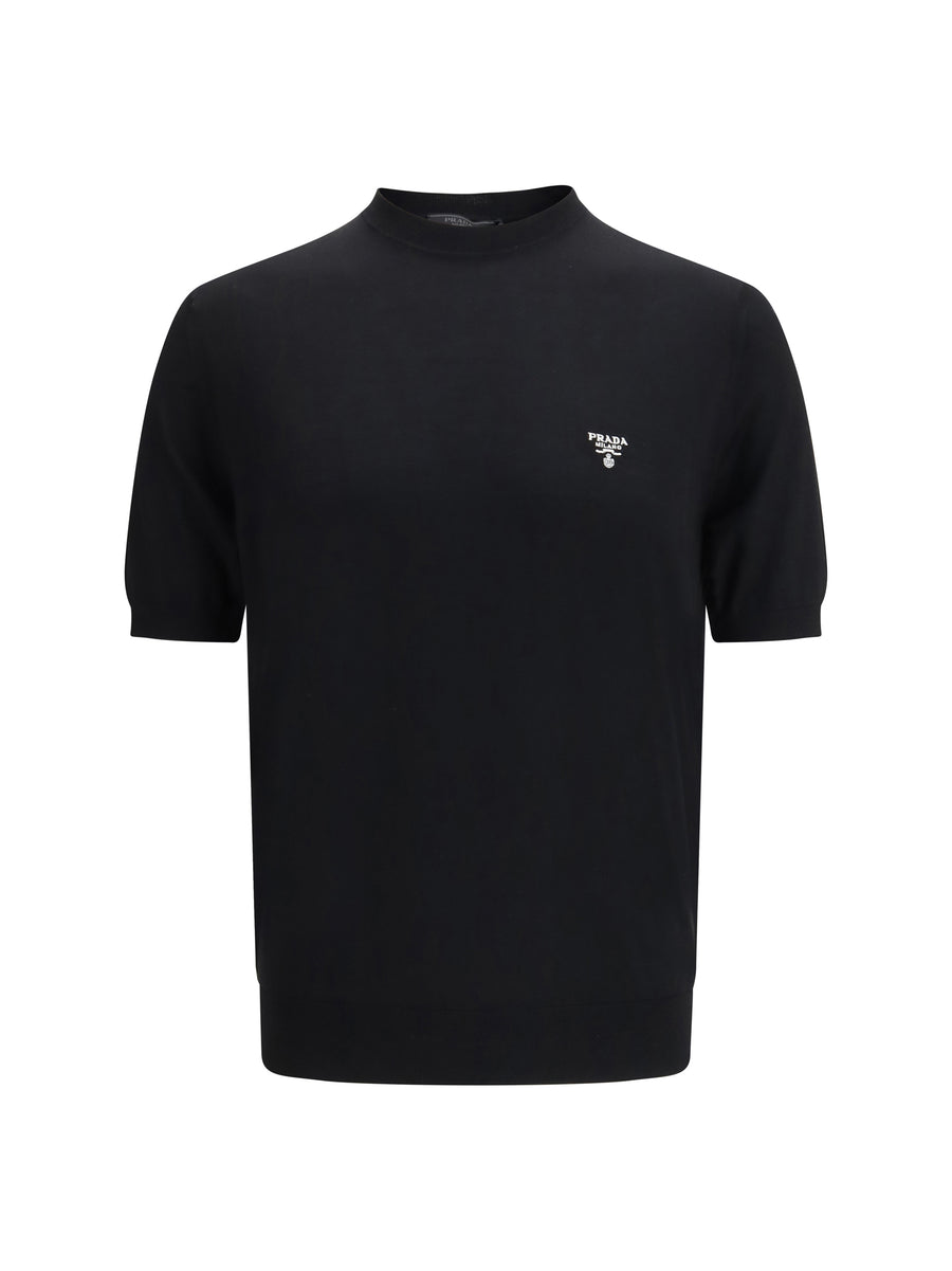 Virgin Wool T-Shirt Nero Fleece T-shirts
