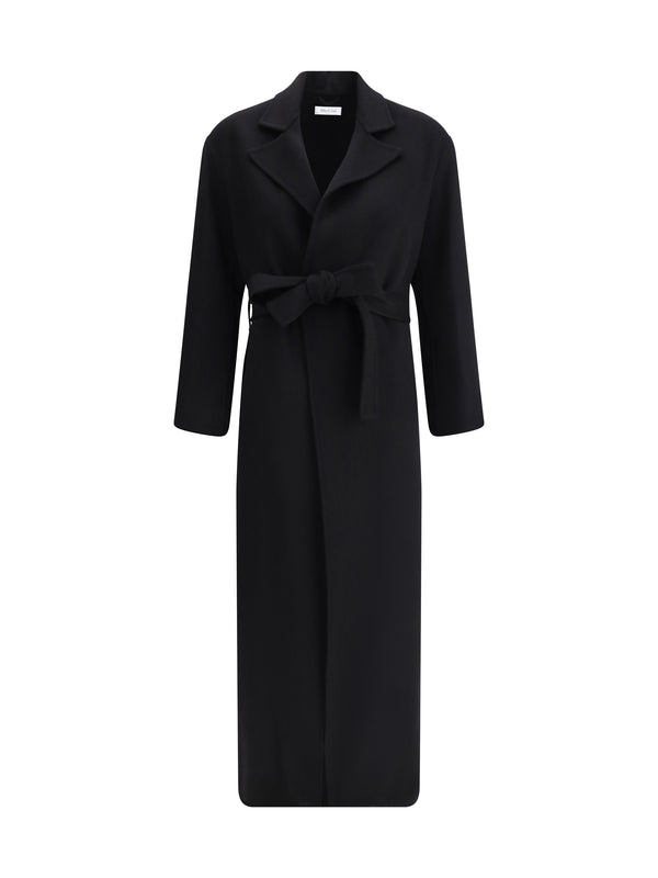 Aftercoat 90% Fleece Wool; 10% Cashmere coat in black