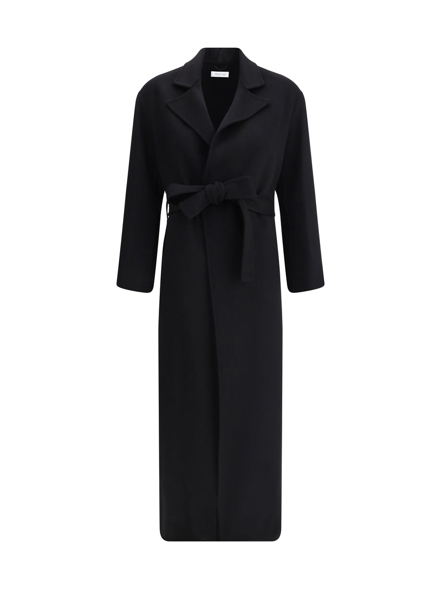 Aftercoat 90% Fleece Wool; 10% Cashmere coat in black