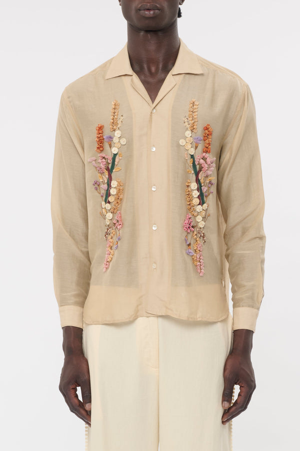 Baziszt Cotton or Viscose shirt in beige
