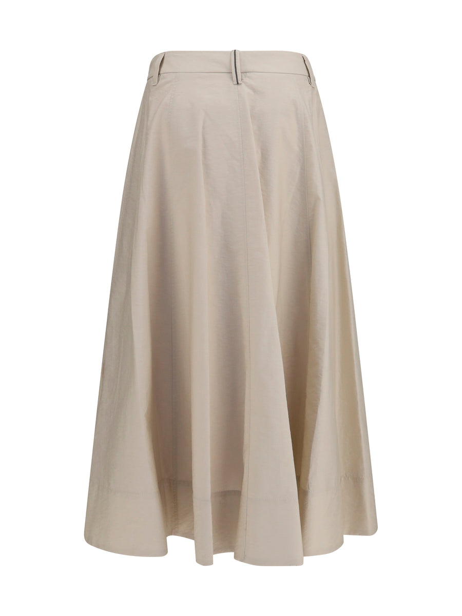 Skirt Cotton Poplin With Monili Detail Quartz