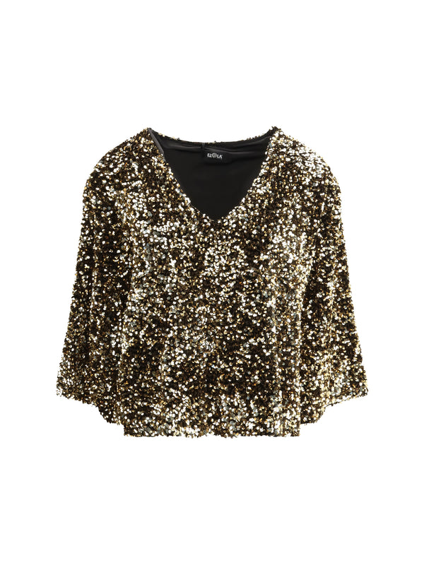 Ella 100% Polyester blouse in gold