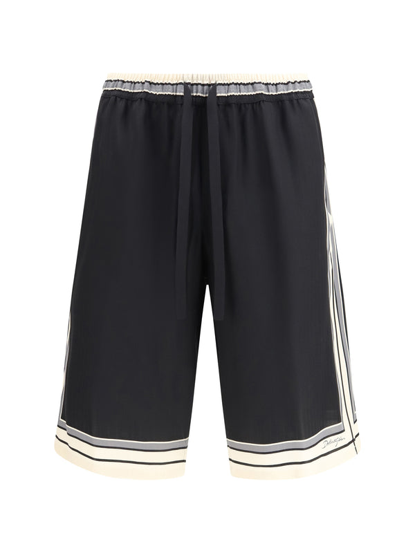 Dolce & Gabbana 100% Silk bermuda shorts in black