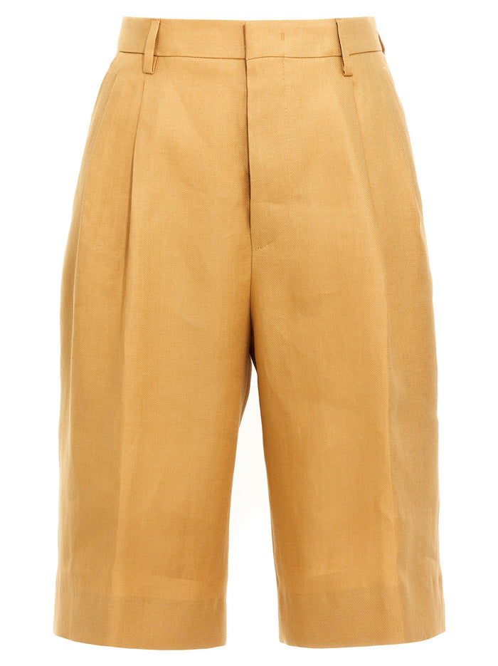 B-Effie bermuda shorts Orange Linen Bermuda