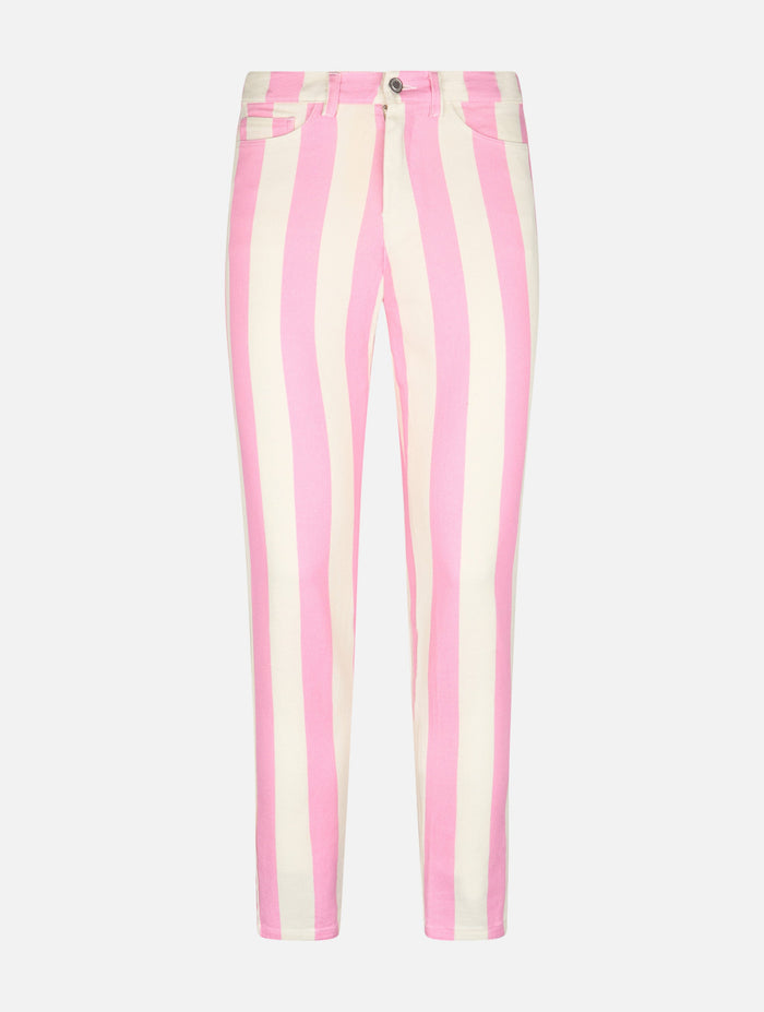 Belleville Pink Striped Denim Jeans Pant