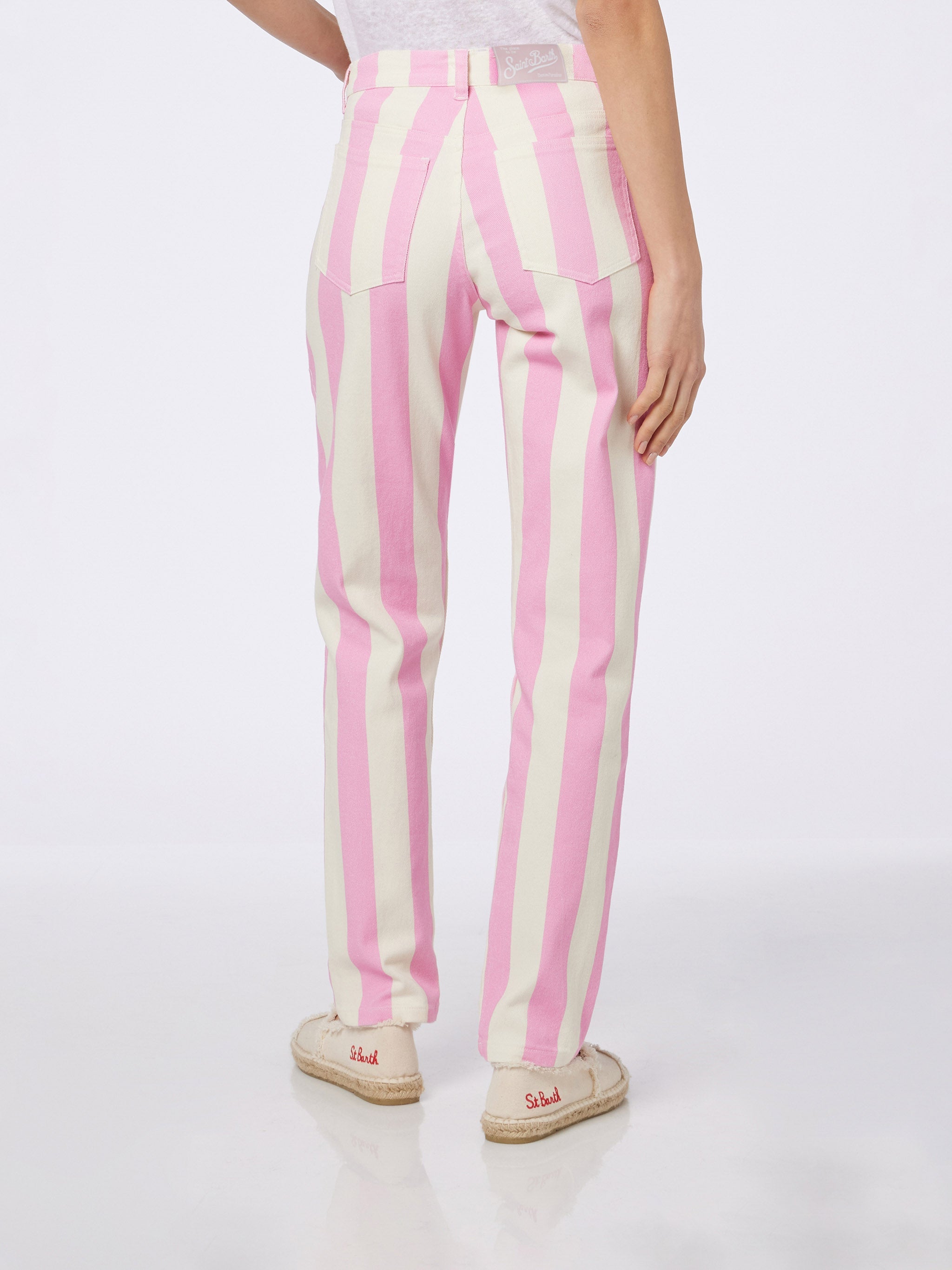 Belleville Pink Striped Denim Jeans Pant
