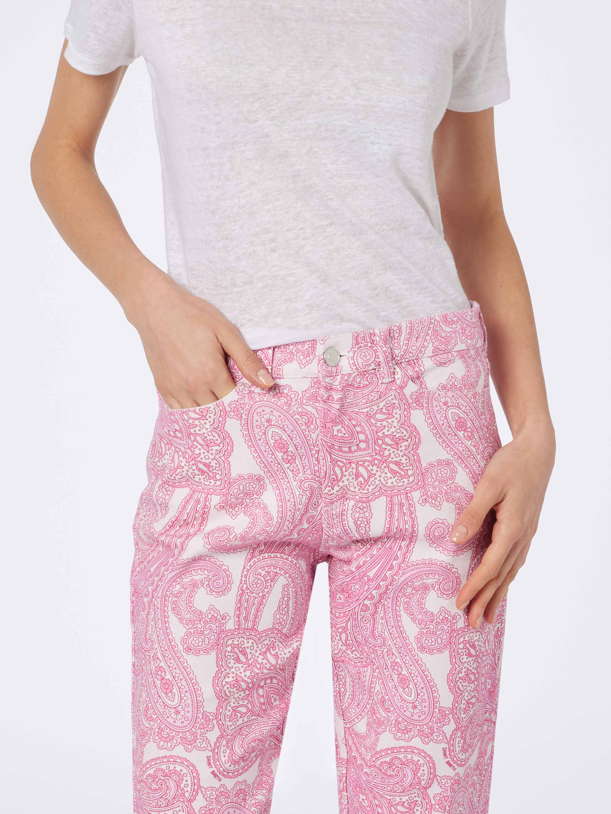 Pink Paisley Belleville Denim Pants