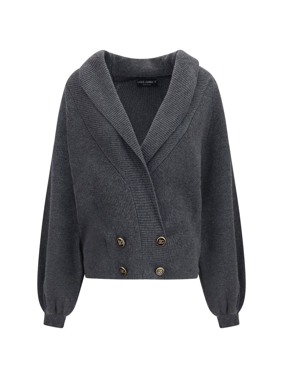 Cropped Shawl Collar Cardigan With Wide Sleeves Canna Di Fucile Scur Merino Wool Ovis Aries Jacket