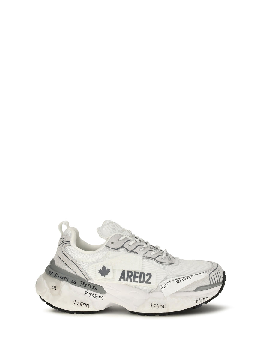 Faster Sneakers With Patches Bianco Sporco