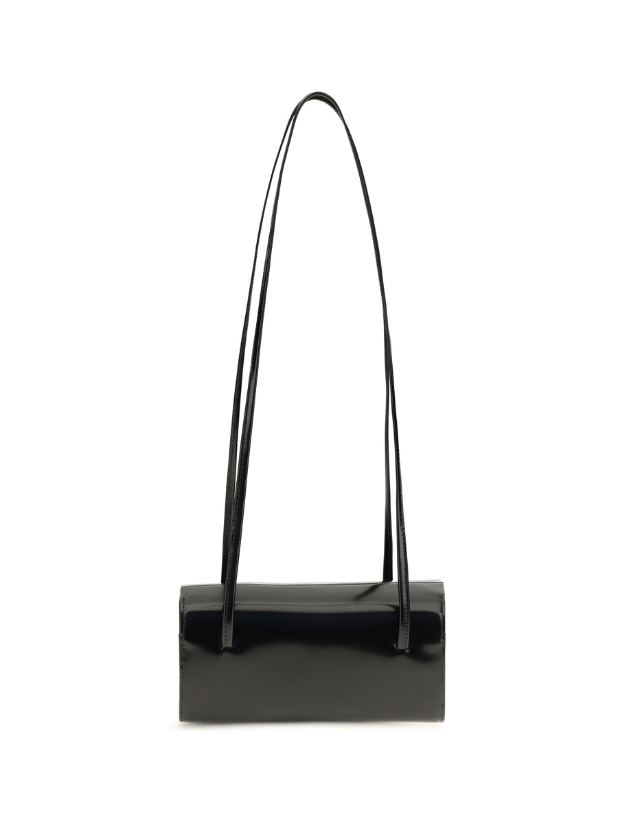 Mie Brushed Leather Shoulder Bag Noir Calf Bos Taurus